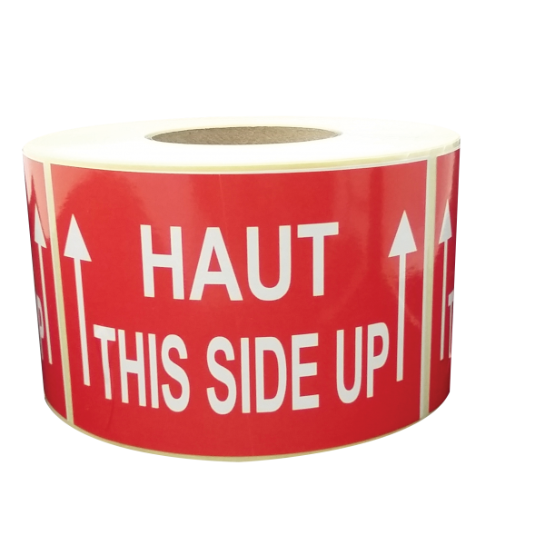 Étiquettes haut this side up adhésives pour envois à l'international
